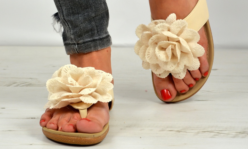 Image 9: Women's Flower Flip-Flops