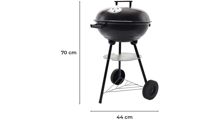 Image 3: Barbecue tondo Enrico Coveri con grill a carbonella 