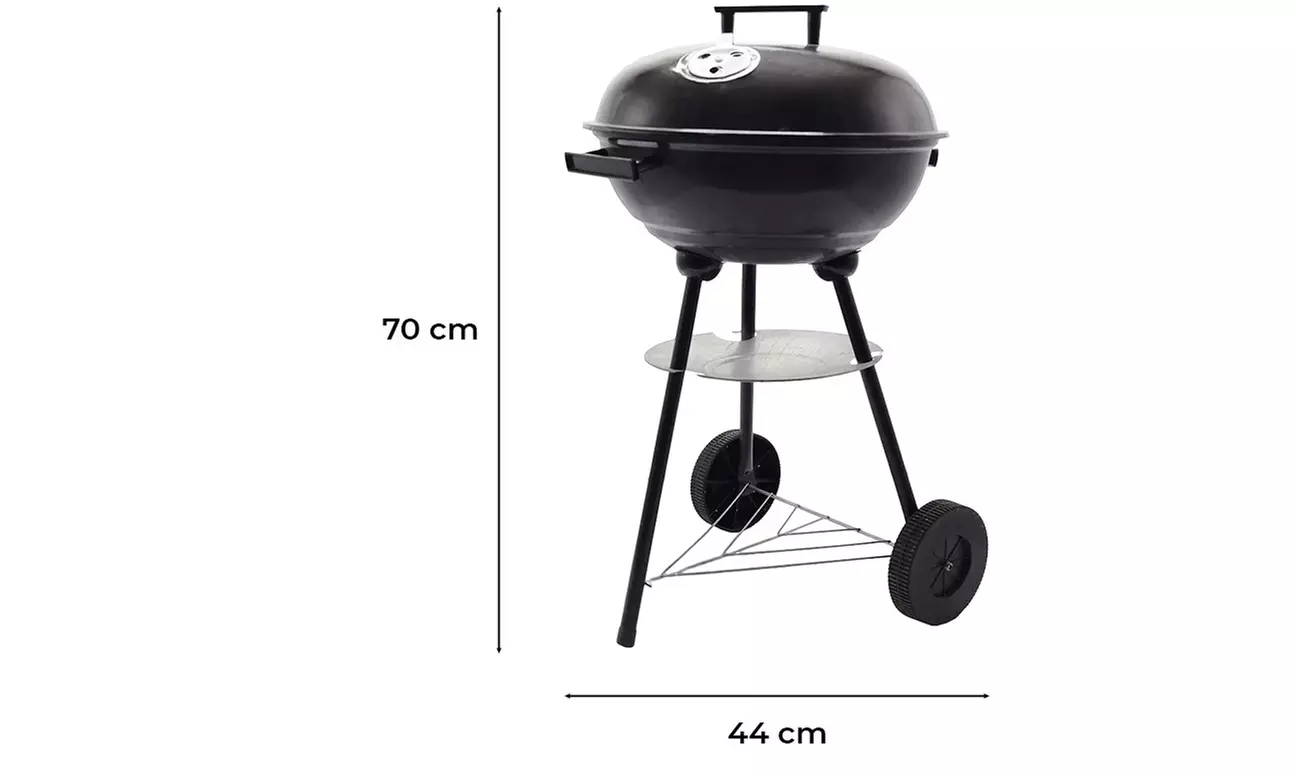 Barbacoa redonda con parrilla de carbón