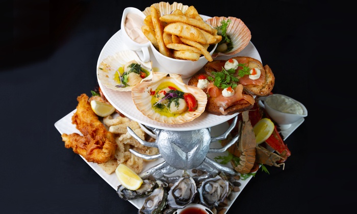 Seafood Tower Wine For Two The Strand Restaurant Groupon