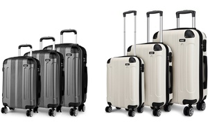 One or a Set of Three Kono Corner Detail Suitcases