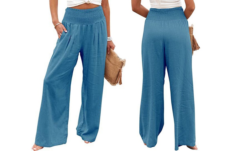 Image 7: Pantalon en coton et lin 