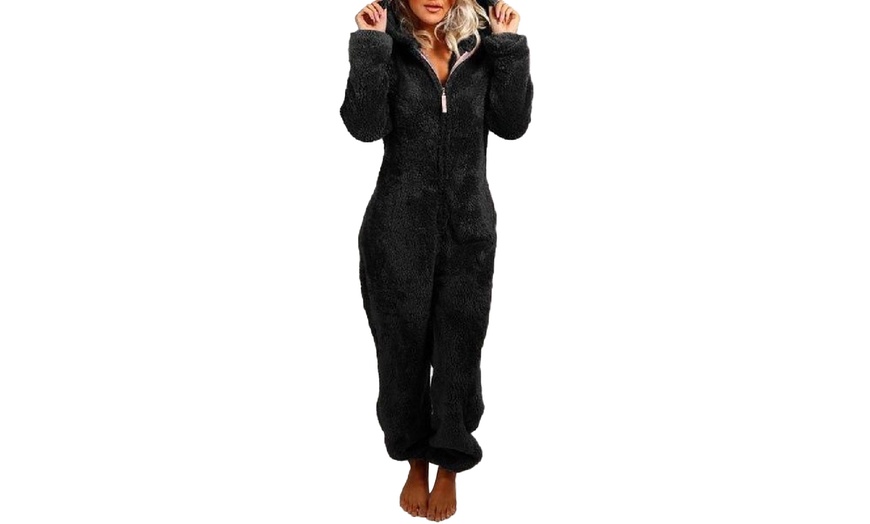 Image 4: Women's Fleece Teddy One-Piece Suit