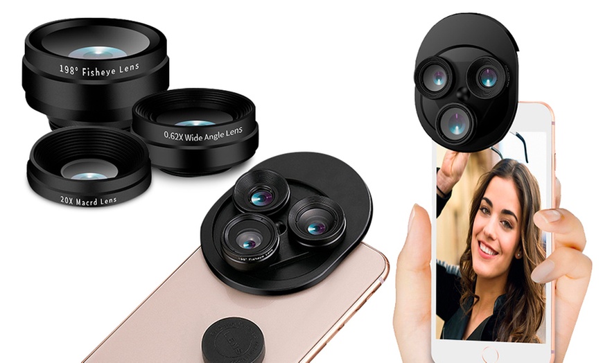 Image 1: Three-in-One Phone Camera Lens