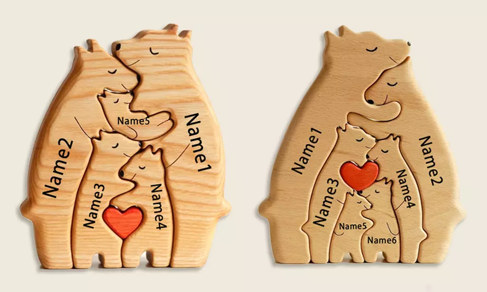Custom Bear Family Puzzle Figurine: Perfect Gift for Any Occasion