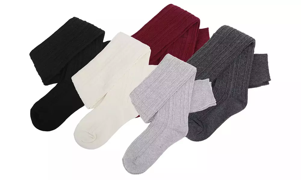 1x oder 2x Lange Strickstrümpfe für Damen