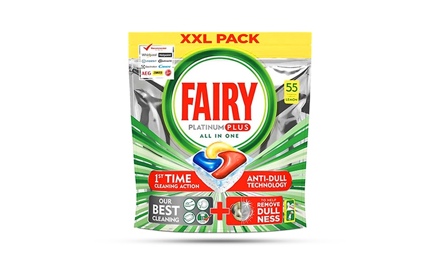 Image 1: One or Two Packs of Fairy Dishwasher Capsules, up to 55 Washes