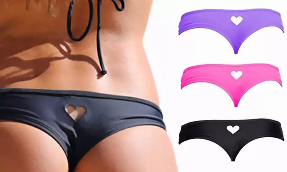 1 ou 2 tangas échancrés effet tattoo "cœur" pour femme - Primary Image