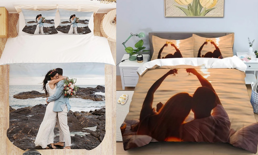 Image 3: Custom Bedding Sets with Photo and Text