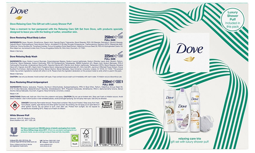 Image 2: Dove Relaxing Care Trio Gift Set