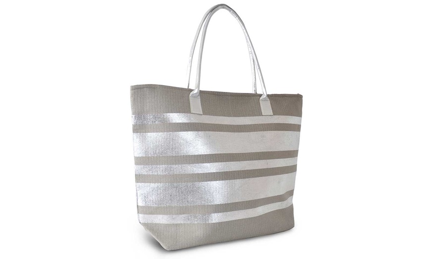 Image 5: Metallic Beach Bag
