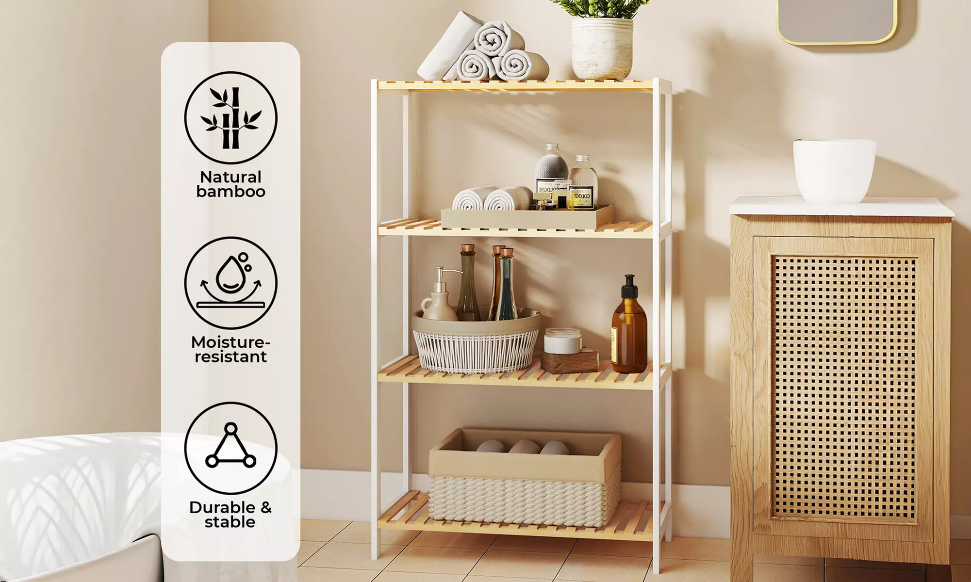 Toque Bamboo And Steel Storage Shelving Collection
