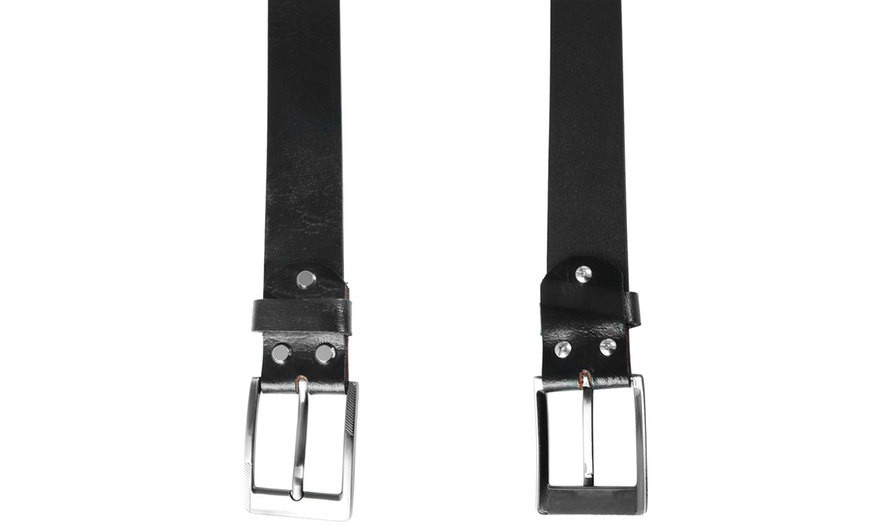 Image 5: Ceinture en cuir de vachette lisse ajustable
