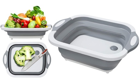 Tagliere contenitore richiudibile per cucina con 3 livelli di apertura