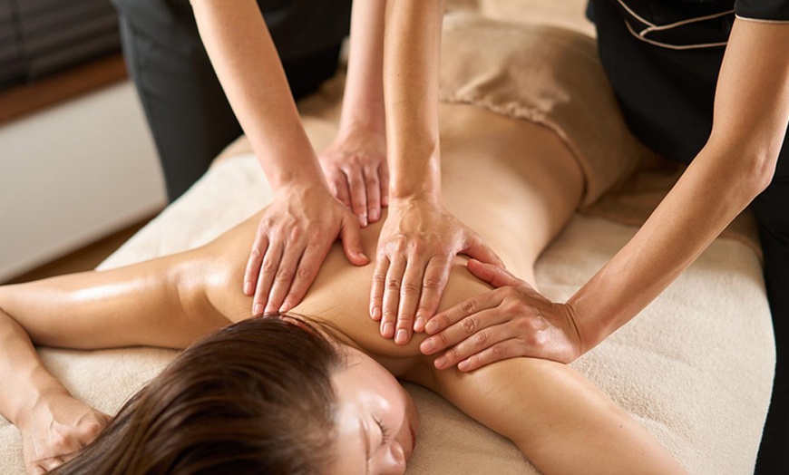 Image 1: Enjoy a Rejuvenating 60-Minute Tibetan Four Hand Full Body Massage