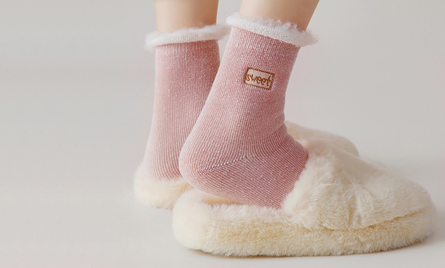 Image 2: 1 oder 2 Paare Kuschel-Socken mit Fleece-Innenfutter für Damen