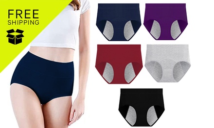 5Pcs:M -  Mid Waist Menstrual Leakproof Panties for Women; Free Shipping