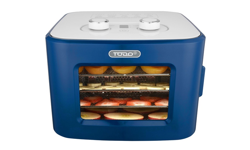 Image 10: TODO 400W Food Dehydrator Stainless Steel Interior in Navy or White