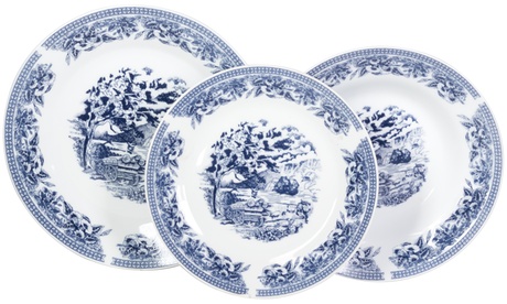 Servizio da 18 piatti Old England Blu Casa Collection in porcellana fine