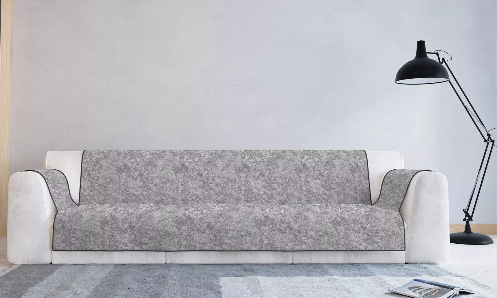 Housse de canapé en polyester avec dos antidérapant, taille et coloris au choix - Primary Image