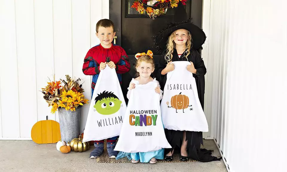 One, Two, Three, Five, or 10 Personalized Halloween Trick or Treat Pillowcase Bags from Qualtry (Up to 84% Off) - Primary Image