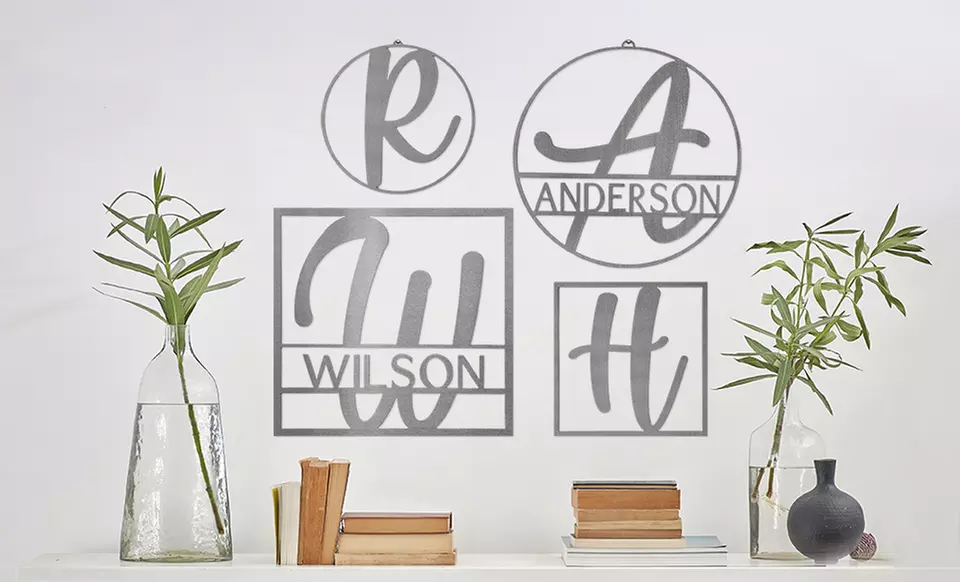 Modern Script Circle or Square Monogram from Rusted Orange (Up to 78% Off). Three Options Available. - Primary Image