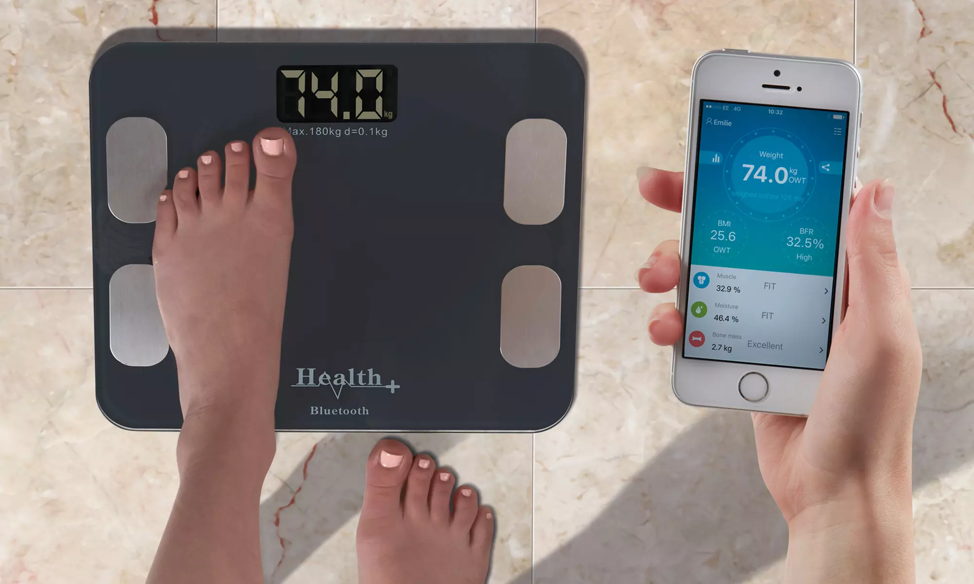 Easy-to-Use Smart Body Bluetooth Scales - Primary Image