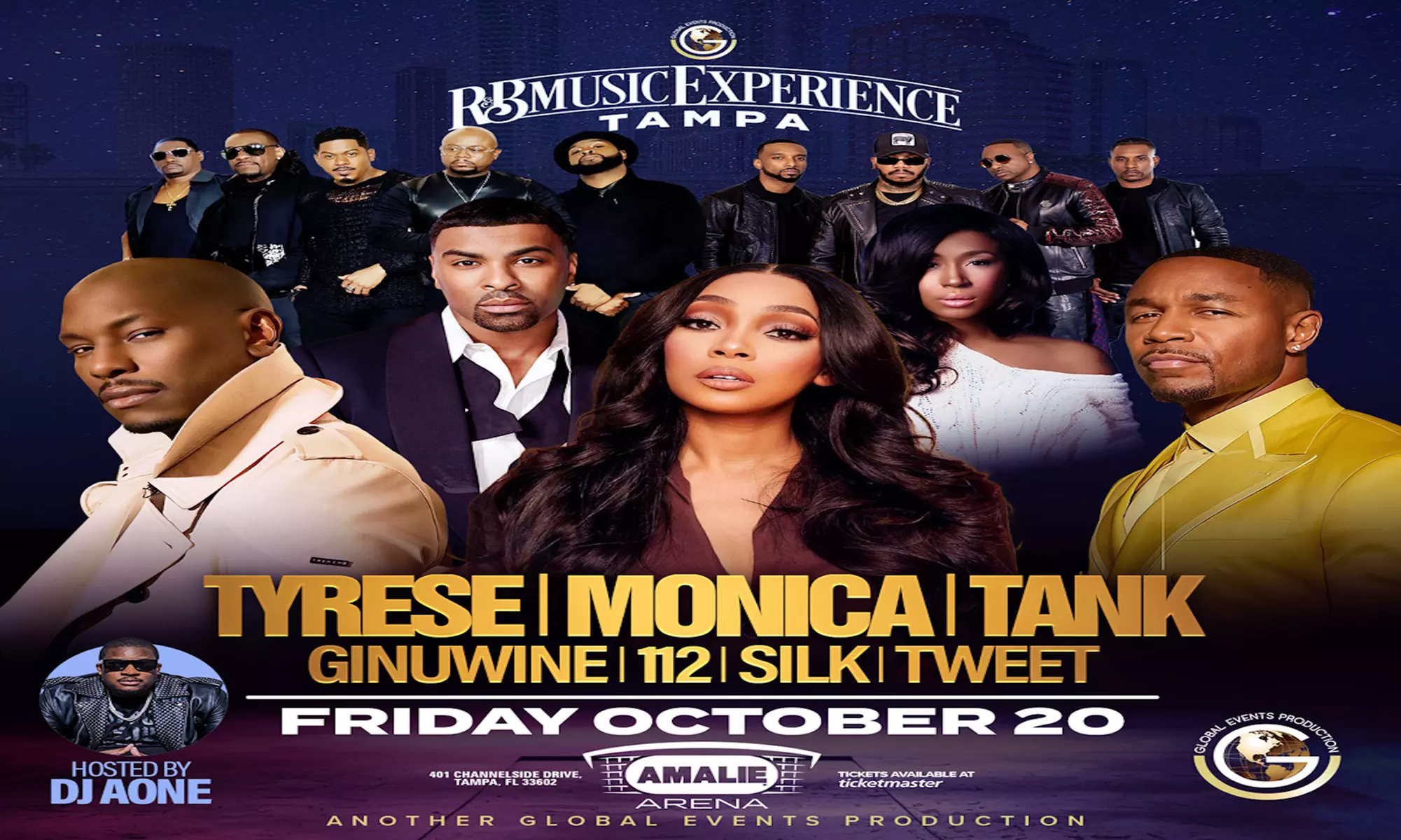 Tampa R&B Music Experience w/ Tyrese, Monica, Tank, Ginuwine, 112, Silk, & Tweet on October 20 at 8 p.m. - Primary Image