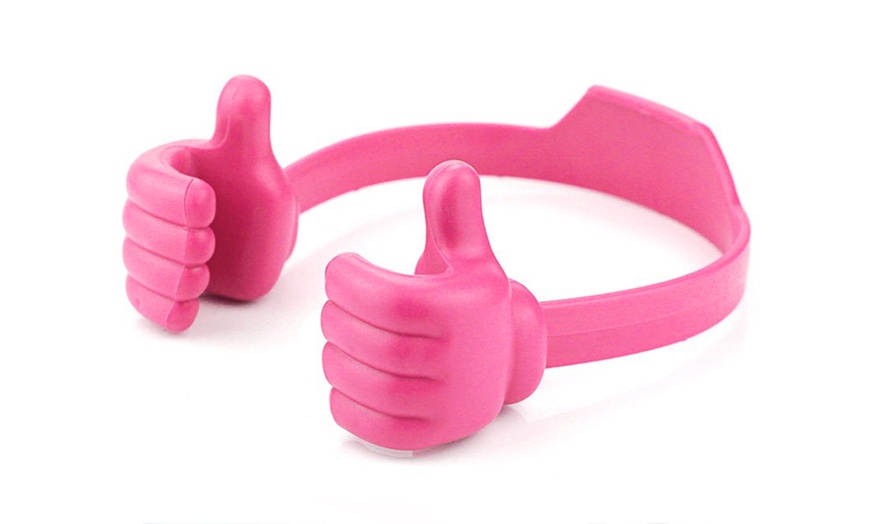 Image 5: One or Two Thumbs-Up Mobile Phone or Tablet Holders