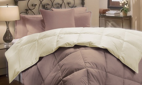 Piumino doubleface con imbottitura in piuma d'oca, disponibile in 2 dimensioni e 4 colori