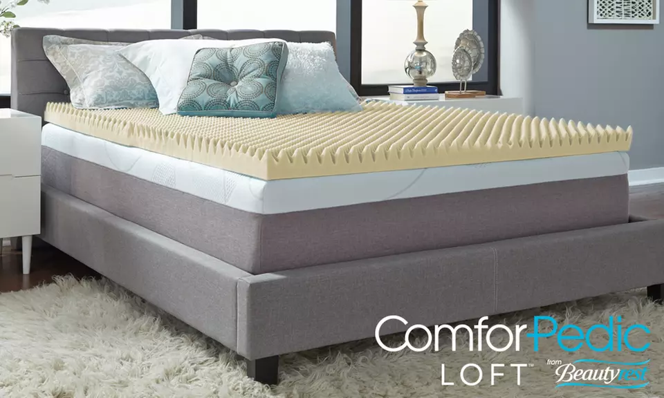 ComforPedic Loft from Beautyrest Loft 3" Memory Foam Reversible Mattress Topper - Primary Image