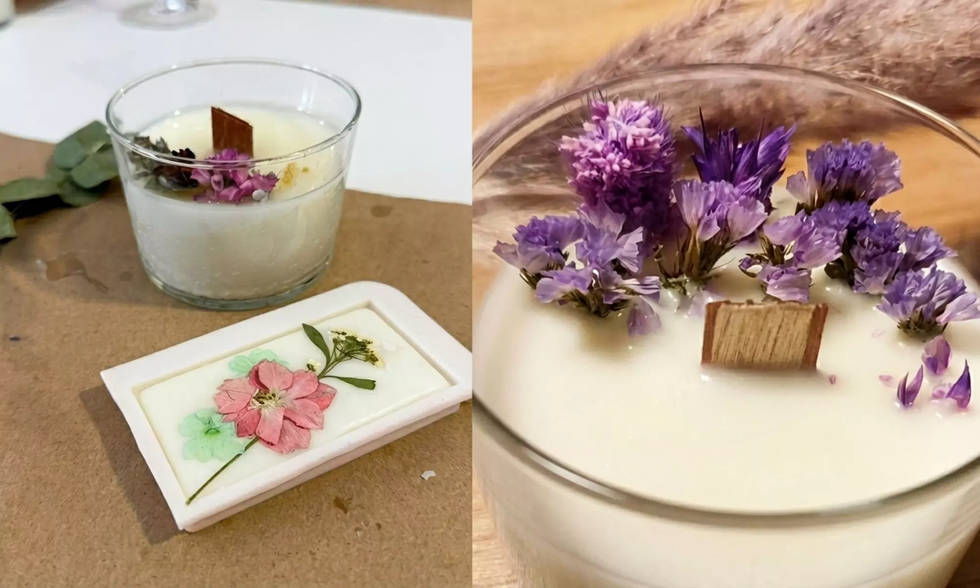 Creación de velas personalizadas con merienda y café o infusión