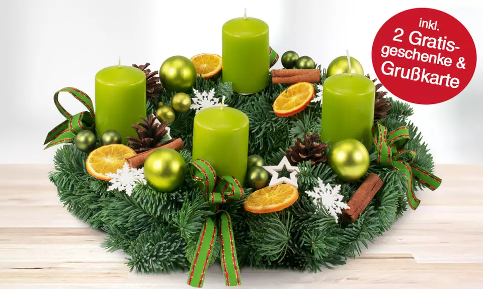 Adventskranz mit Schokolade & Perlwein