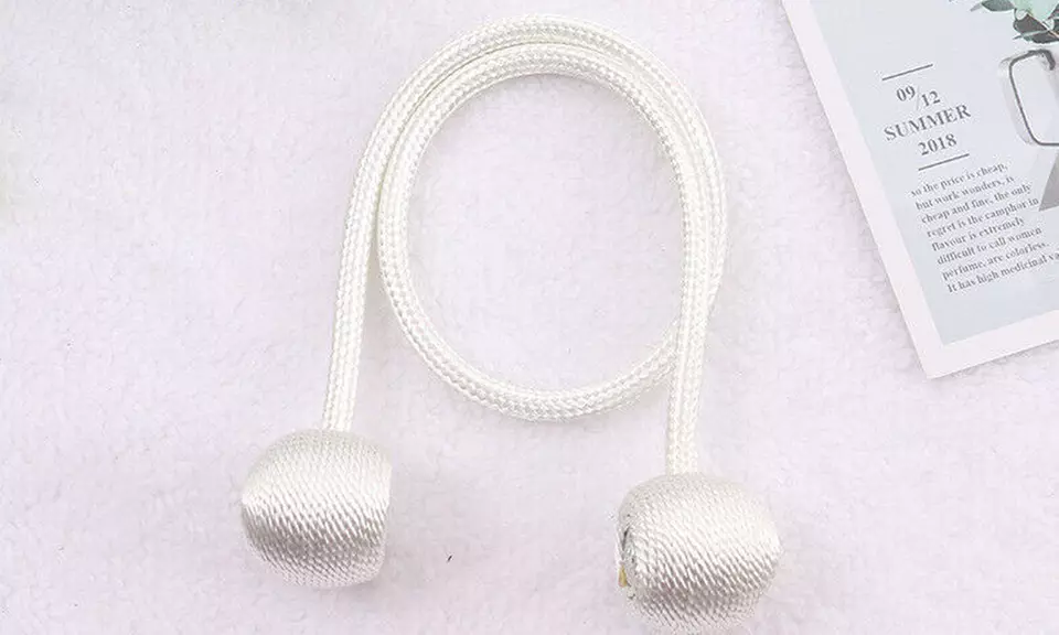 2Pcs Curtain Tie Backs Magnetic Ball Buckle Holder Tieback Clips Window Home