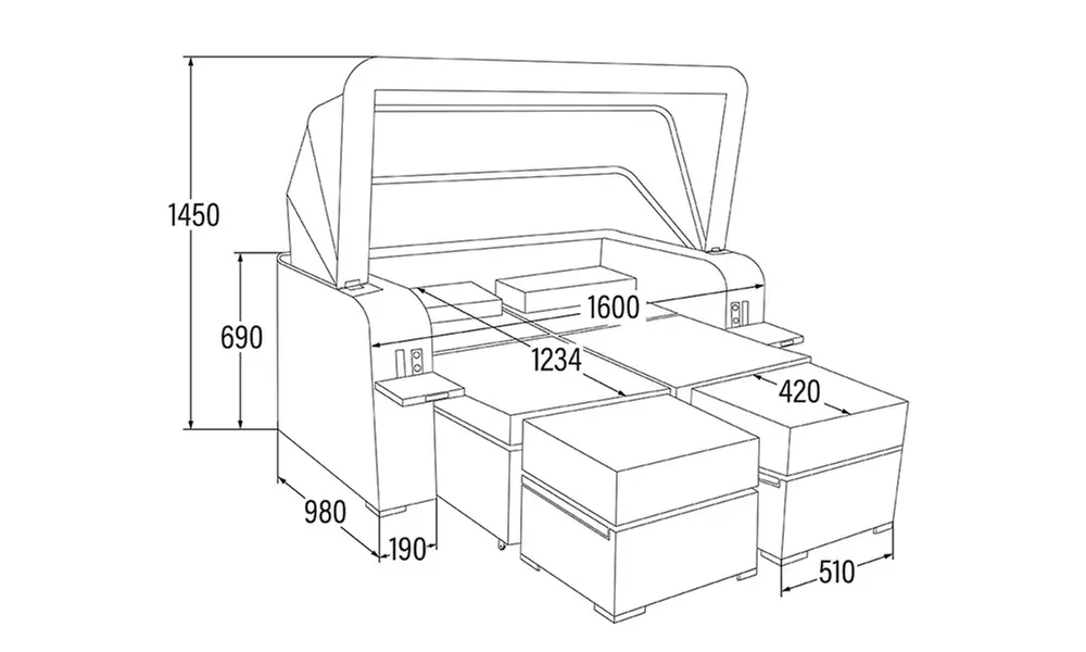 Home Deluxe Strandkorb mit Liegefunktion „Holby“