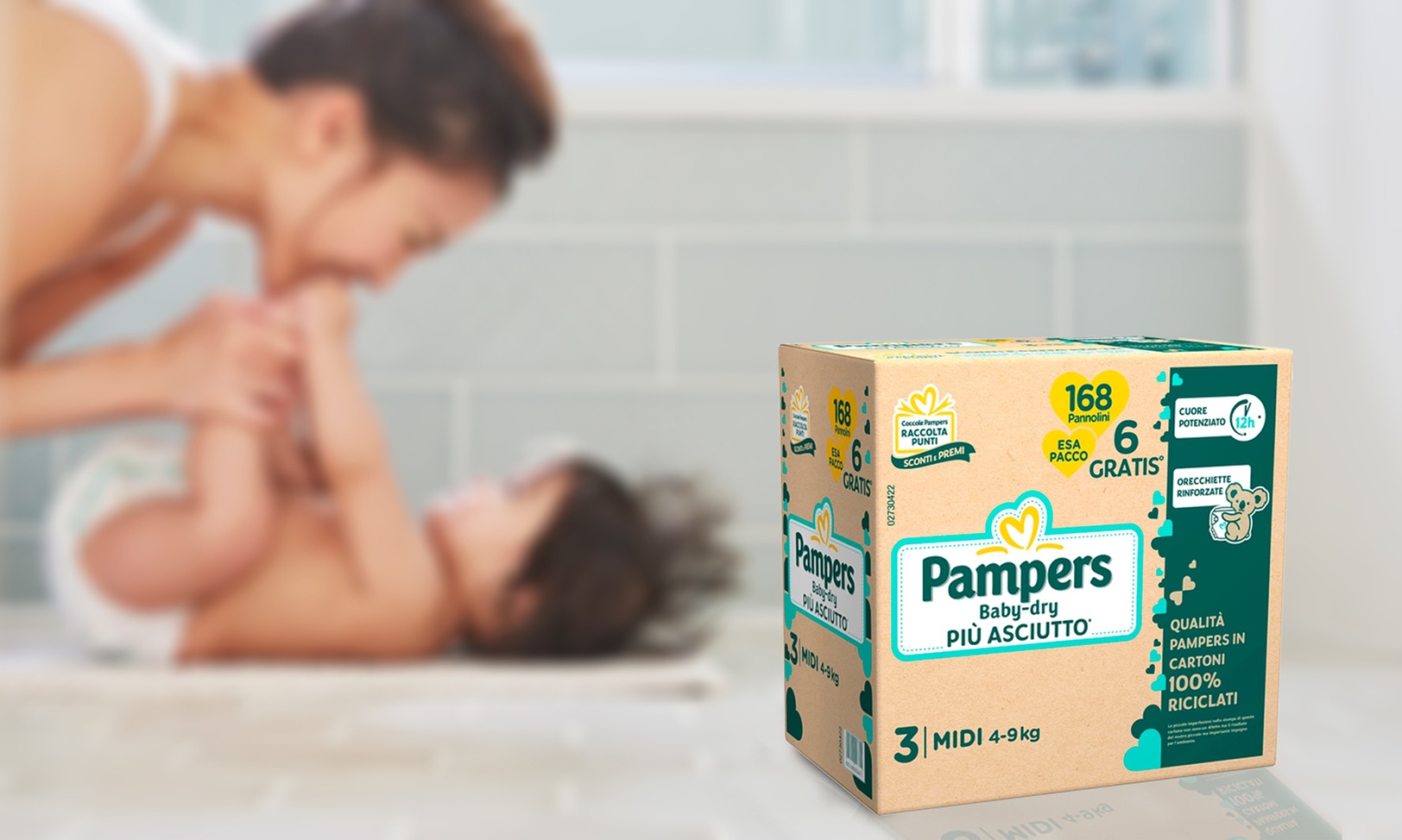 Fino a 168 pannolini Pampers Baby dry