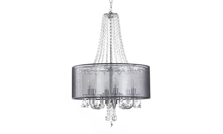 Lampadario a sospensione con 6 luci Jewel Silver Ring