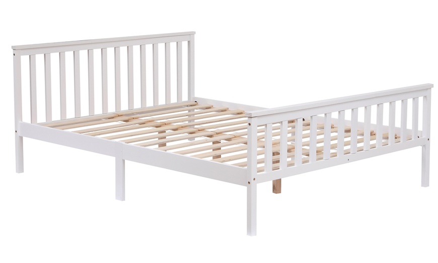 Image 9: King Size Pine Wood Bed Frame