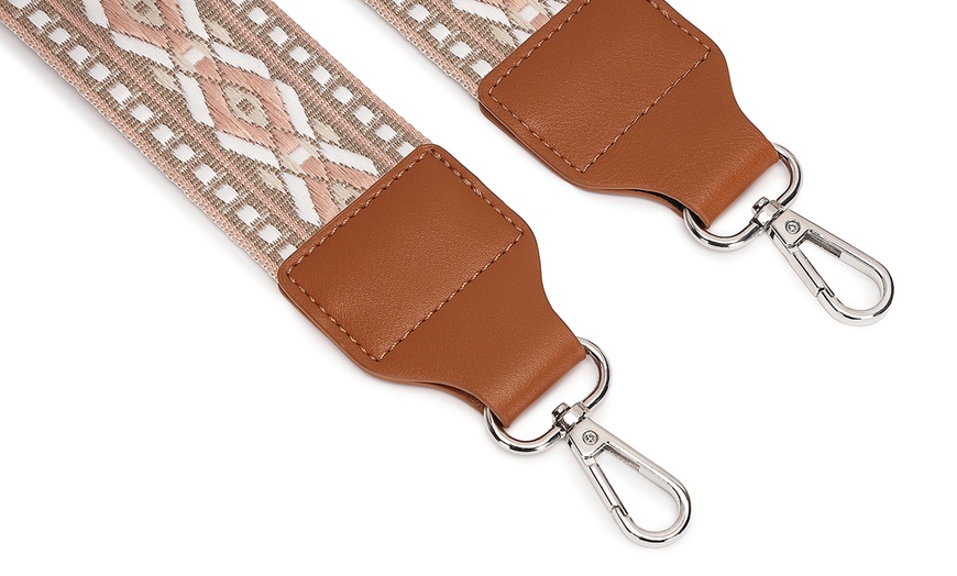 Image 31: Jacquard Strap Water-resistant Crossbody Bag