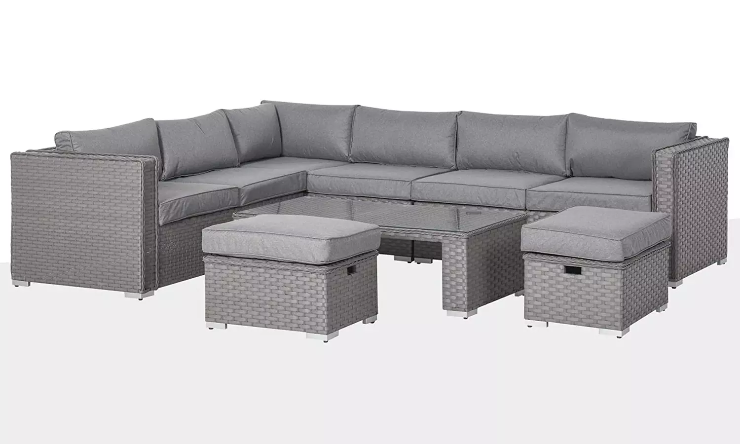 Outsunny Six-Seater Rattan-Effect Corner Sofa Set