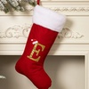 Image 7: Red Flannel Christmas Stocking with Letter Design