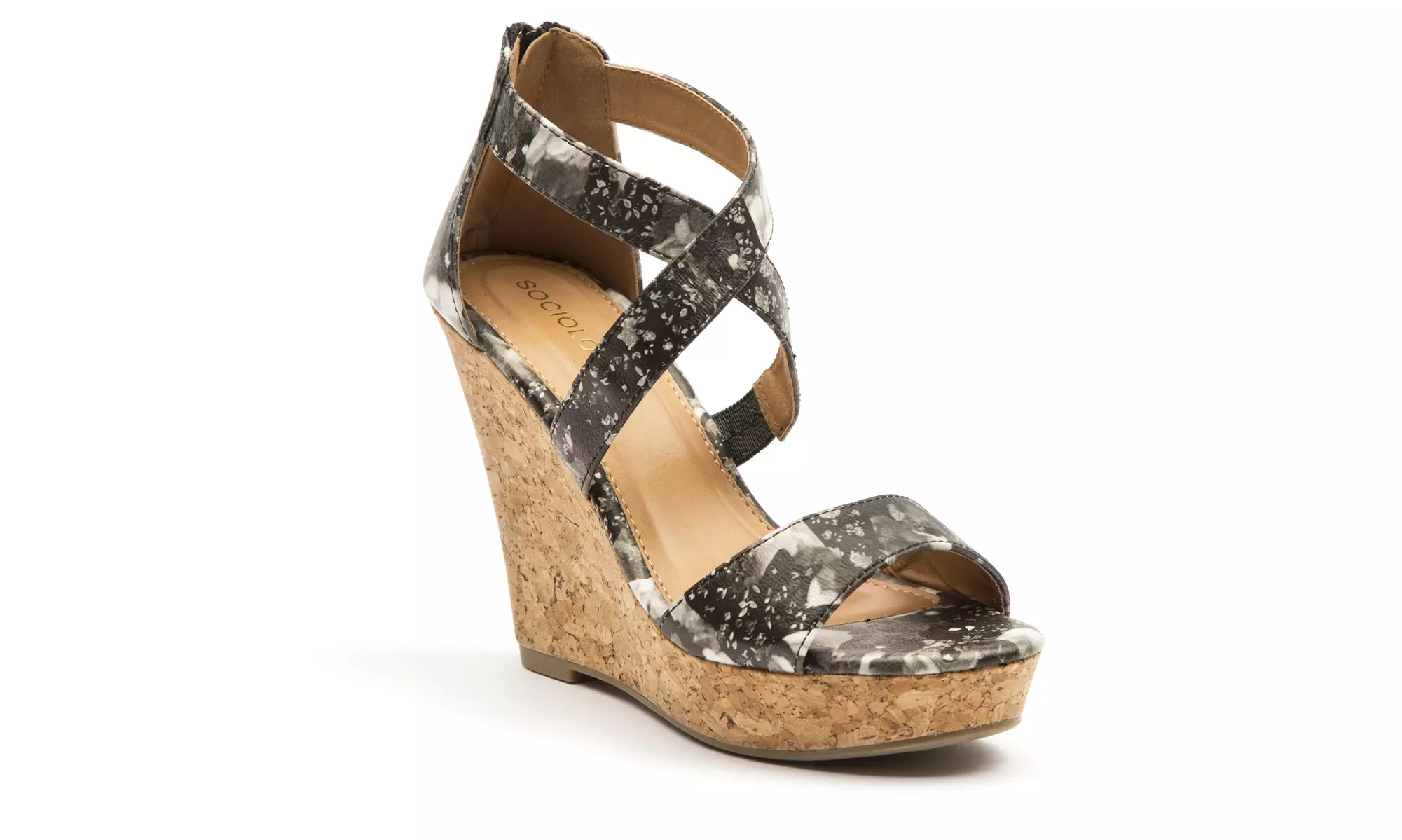 Women's Feminine Floral Wedge Sandals (Size 8) - Second Medium