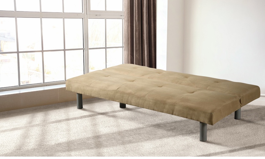 Image 5: Faux Suede Sofa Bed