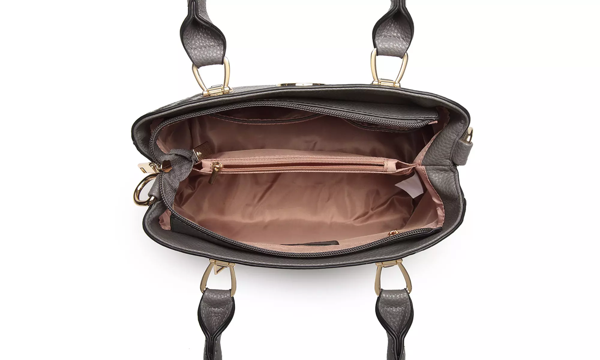 Miss Lulu Leather Look Weave Effect Shoulder Bag With Long Stap