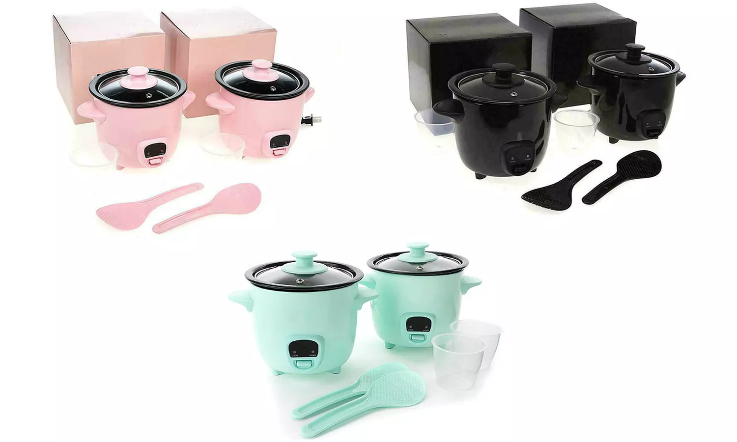 Mini Rice Cooker Set with Cook/Warm Function in Gift Box (2-Piece) - Primary Image