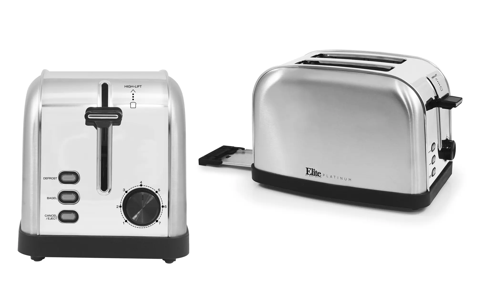 Elite Platinum Stainless Steel 2-Slice Toaster - Primary Image