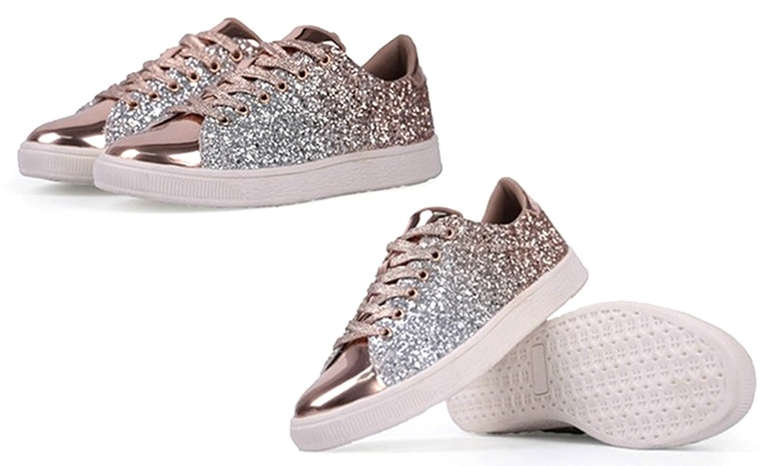 Image 5: Women's Flat Sequin Shoes