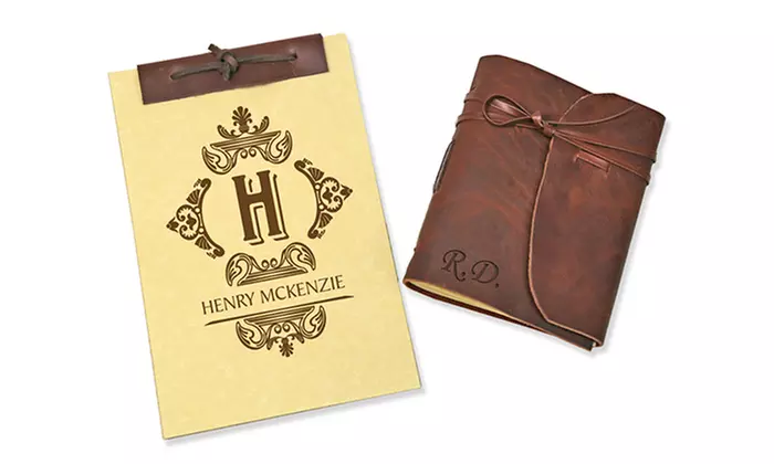 Genuine Leather-Bound Journal or Antique-Style Notebook from Monogram Online (Up to 83% Off) - Primary Image