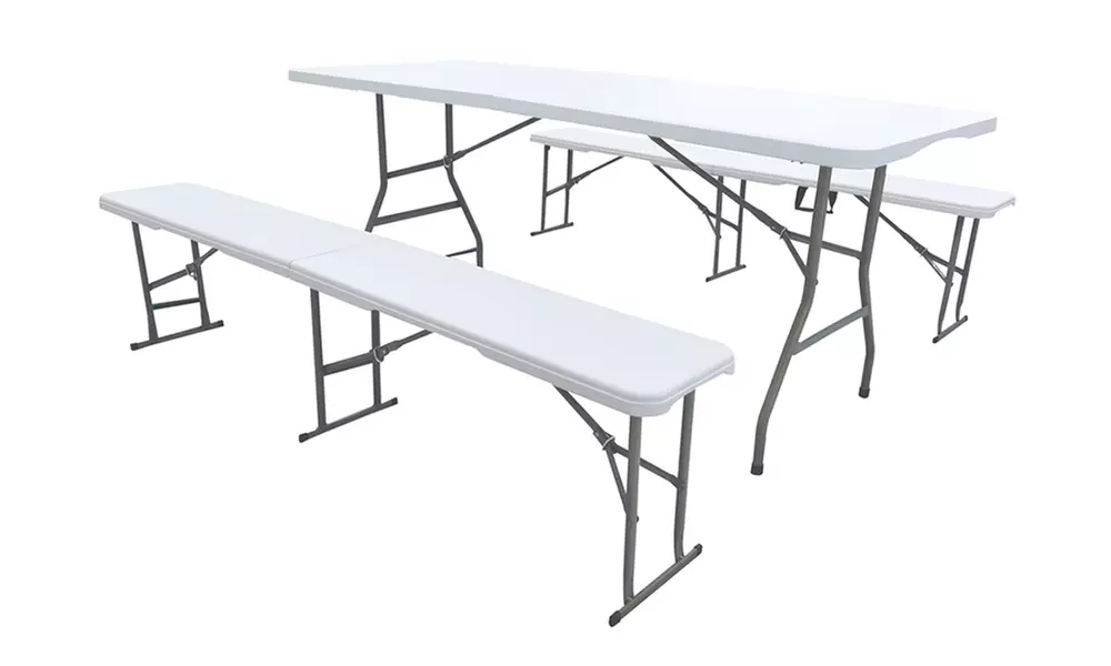 Ensemble de table pliante et bancs 6/8 places