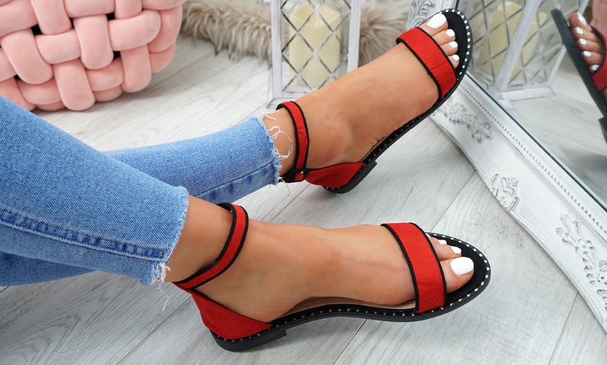 Image 7: Women's Ankle Strap Flat Sandals